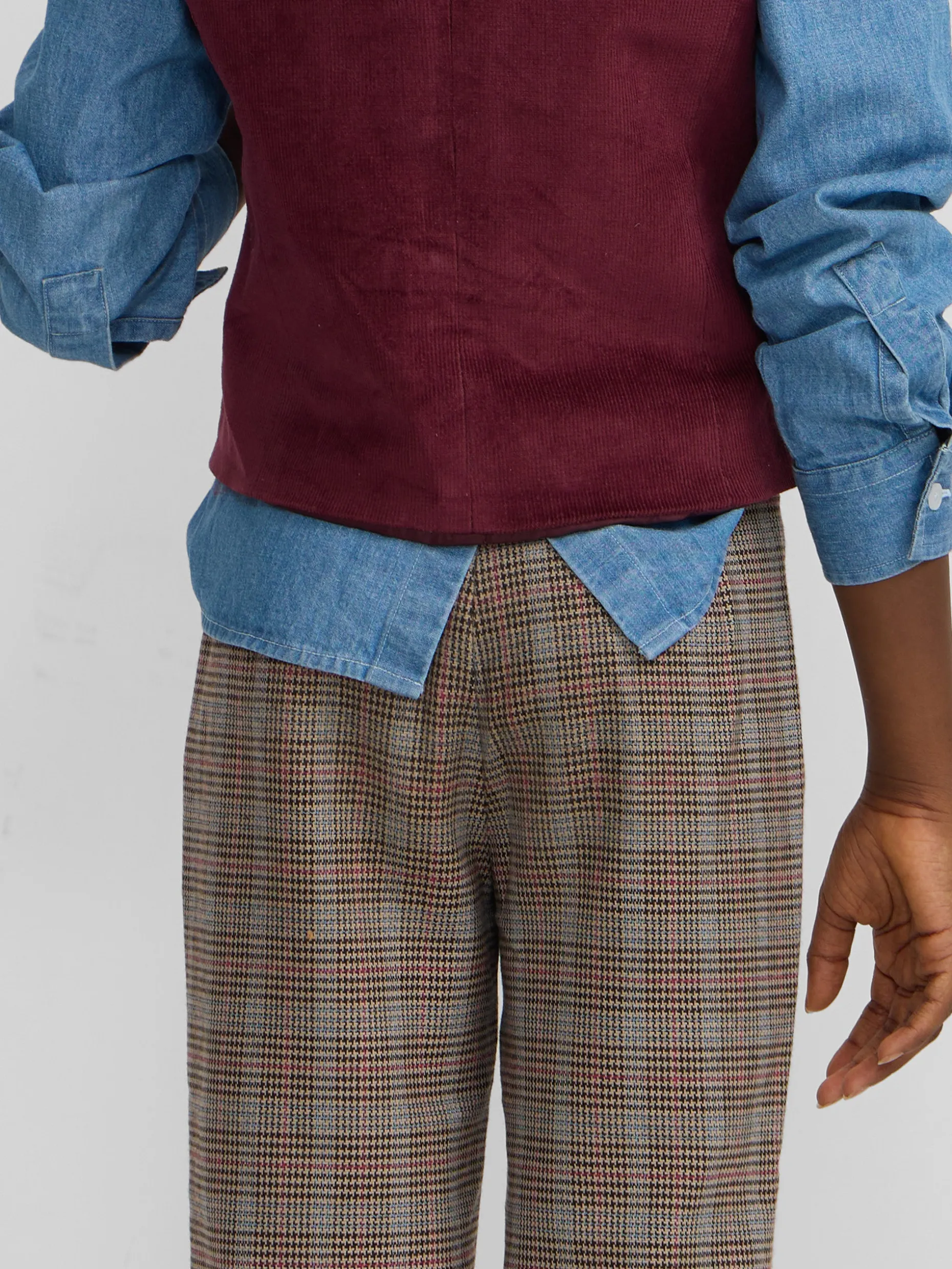 Pantalon girl cuadros marrones