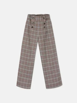 Pantalon girl cuadros marrones