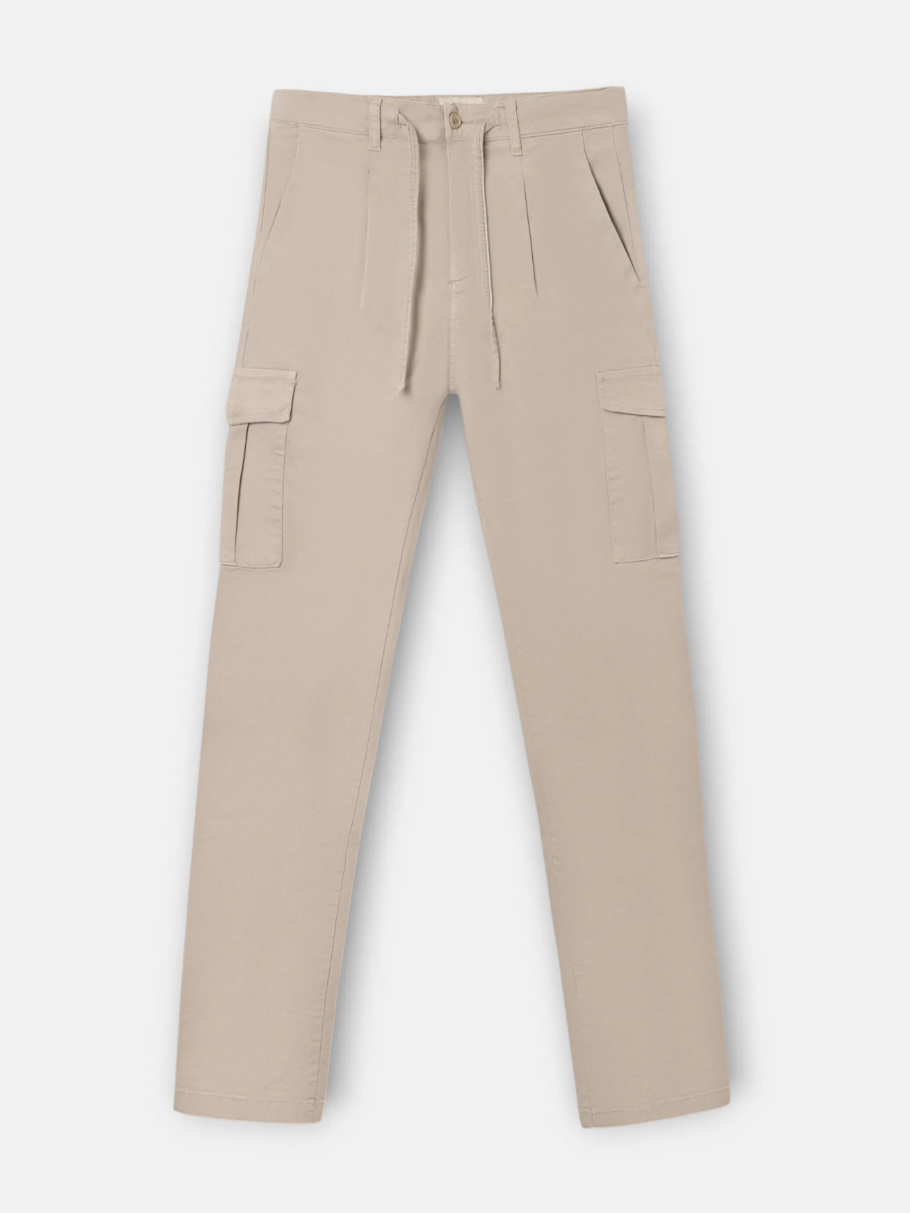 Pantalon jogger cargo pinza beige