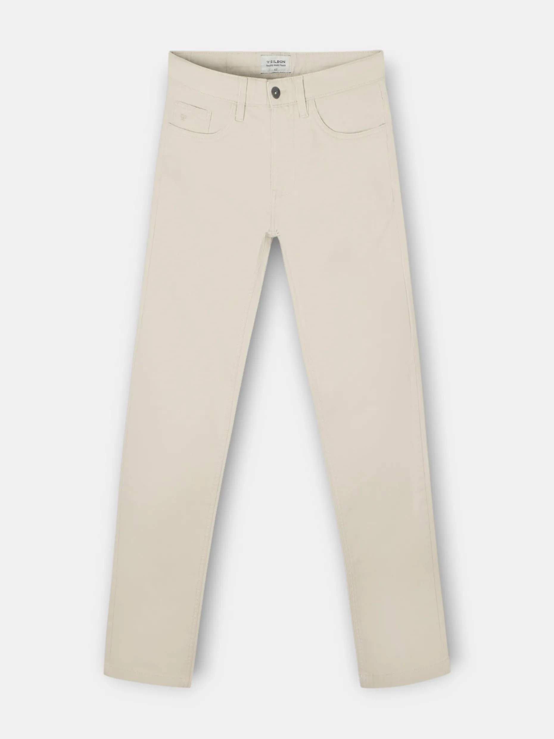 Pantalon sport cinco bolsillos casual beige