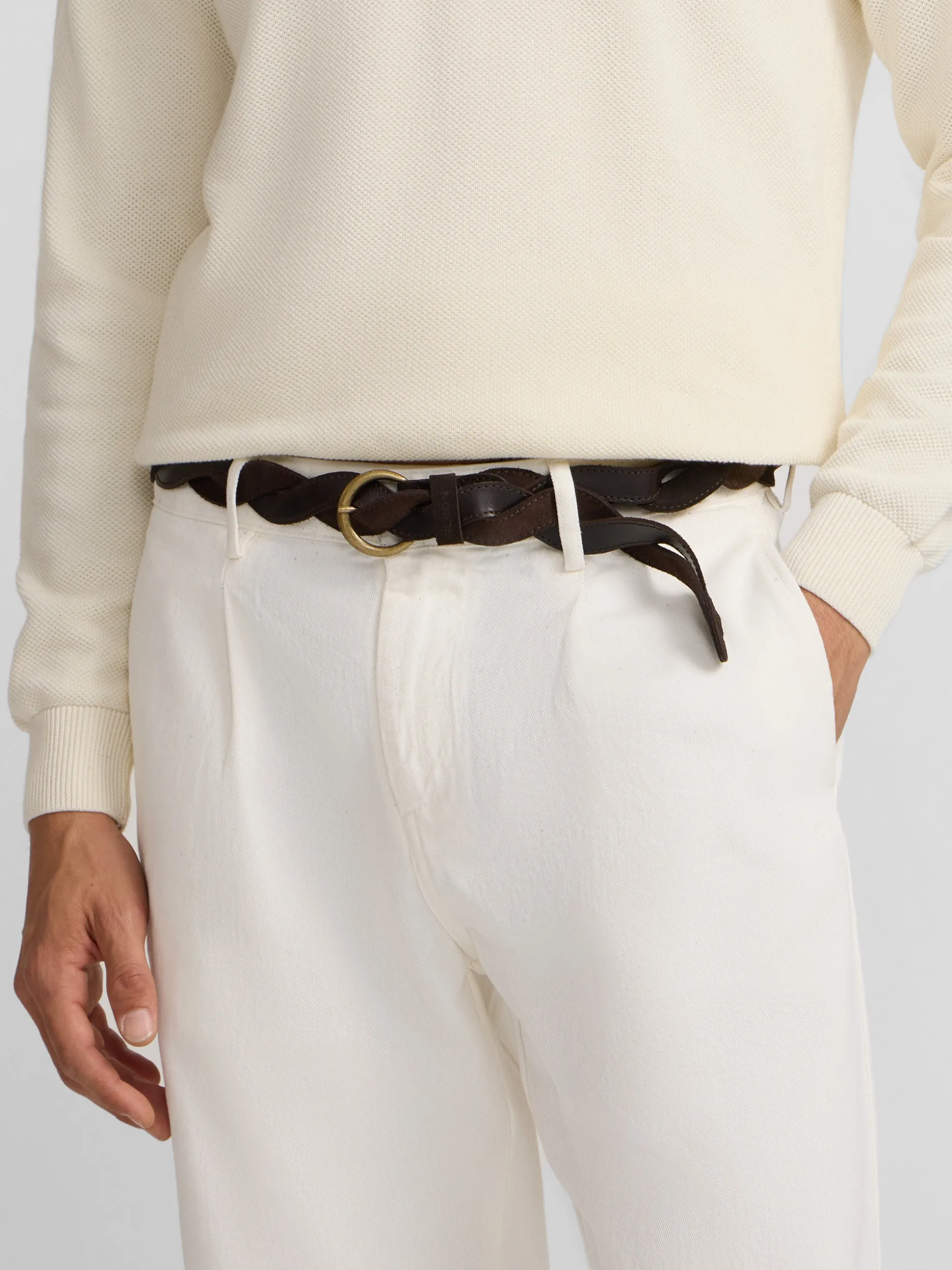 Pantalon sport pinza recto beige