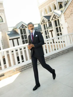 Pantalon traje clasico espiga gris