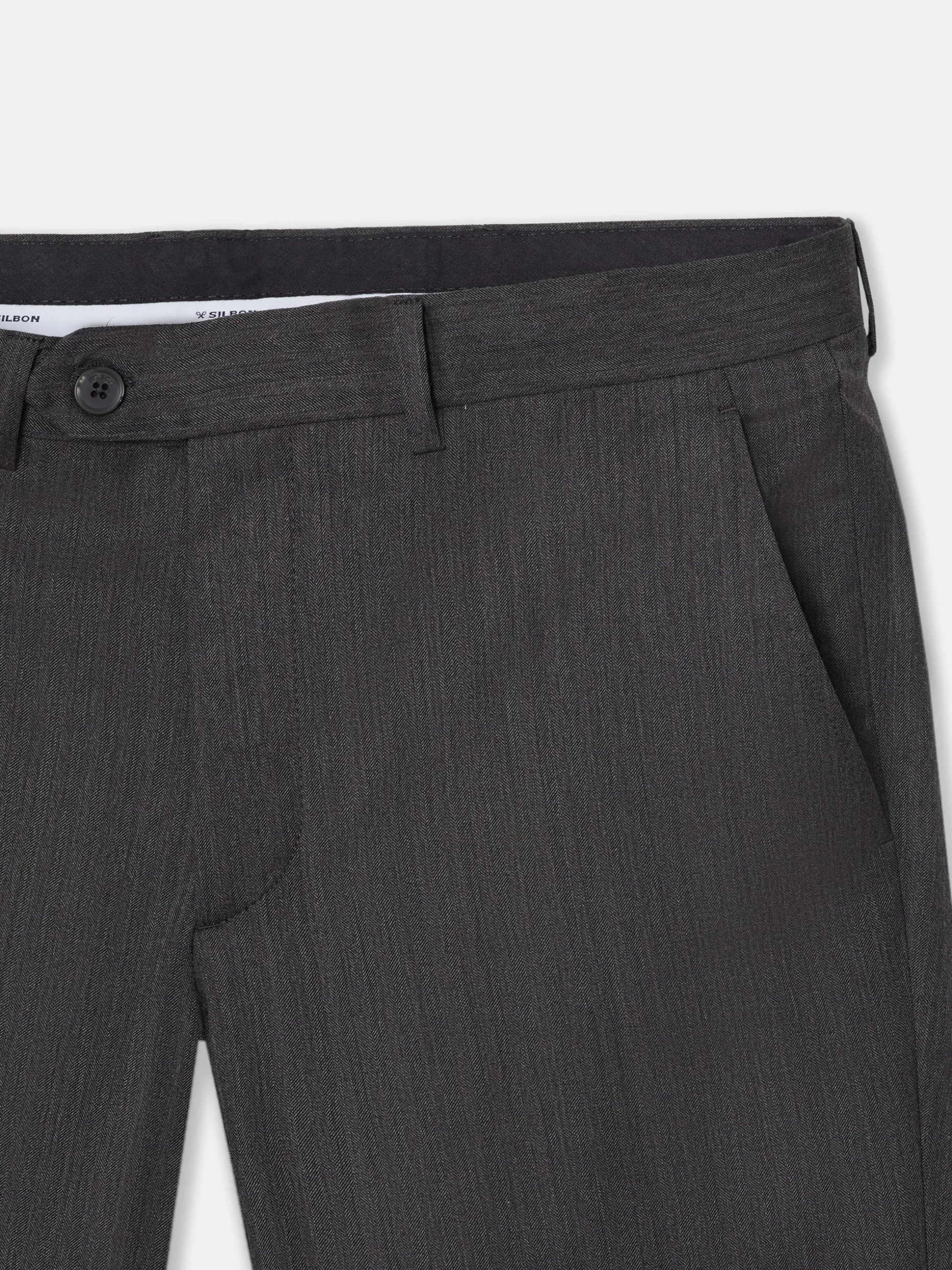 Pantalon traje clasico espiga gris