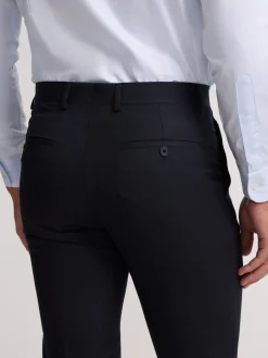 Pantalon traje clasico espiga azul marino