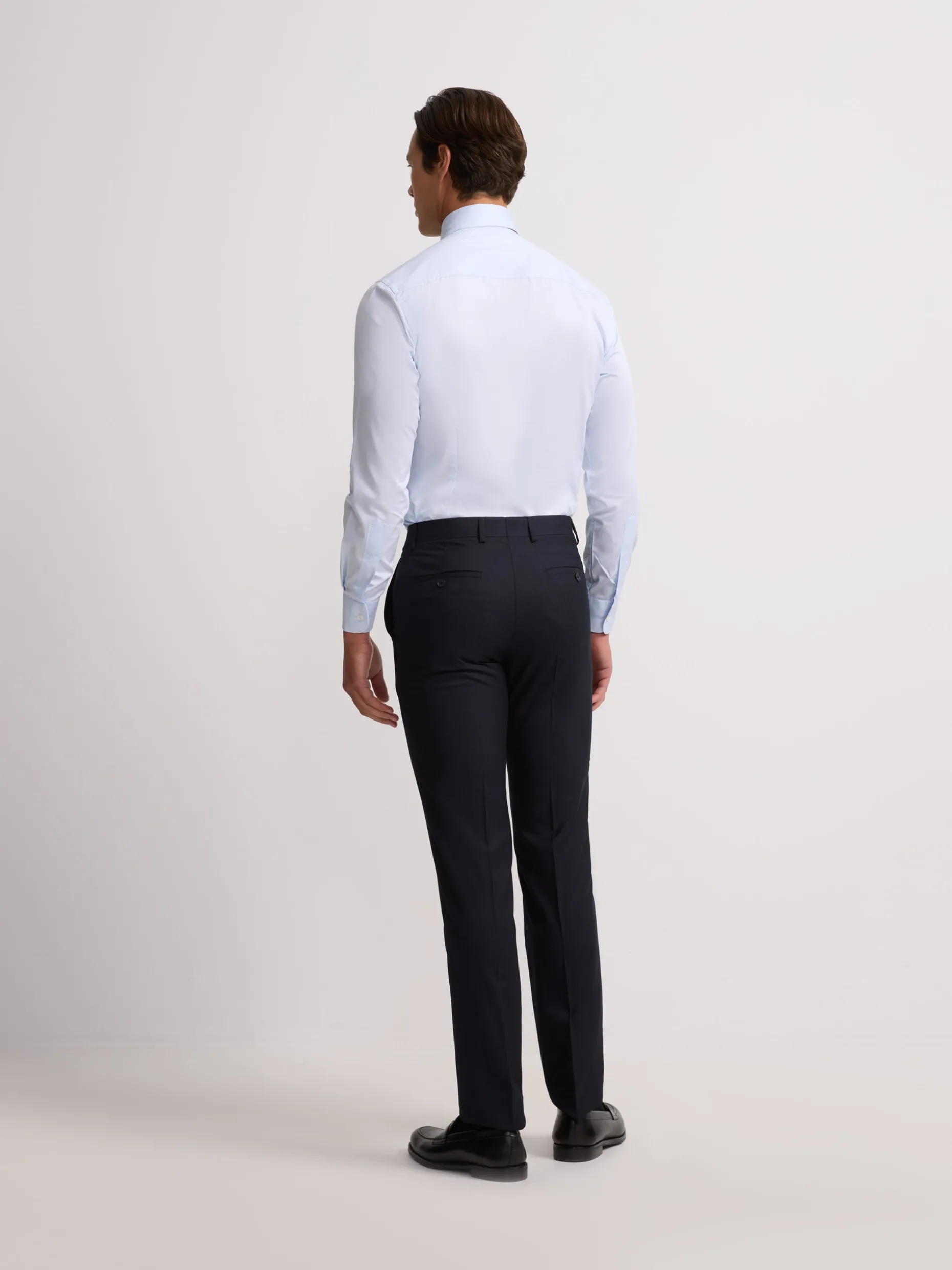 Pantalon traje clasico espiga azul marino