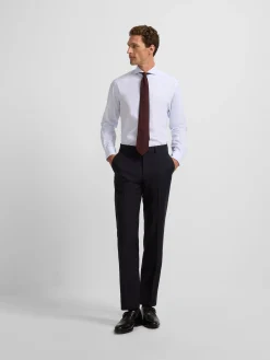 Pantalon traje cruzado stretch azul marino