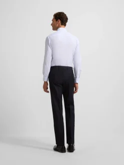 Pantalon traje cruzado stretch azul marino