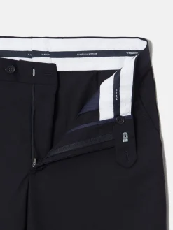 Pantalon traje cruzado stretch azul marino