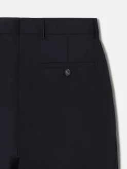 Pantalon traje cruzado stretch azul marino