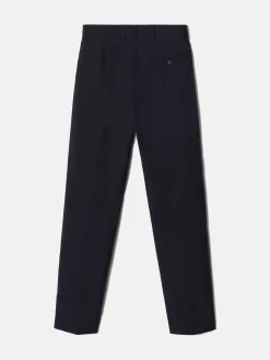 Pantalon traje cruzado stretch azul marino
