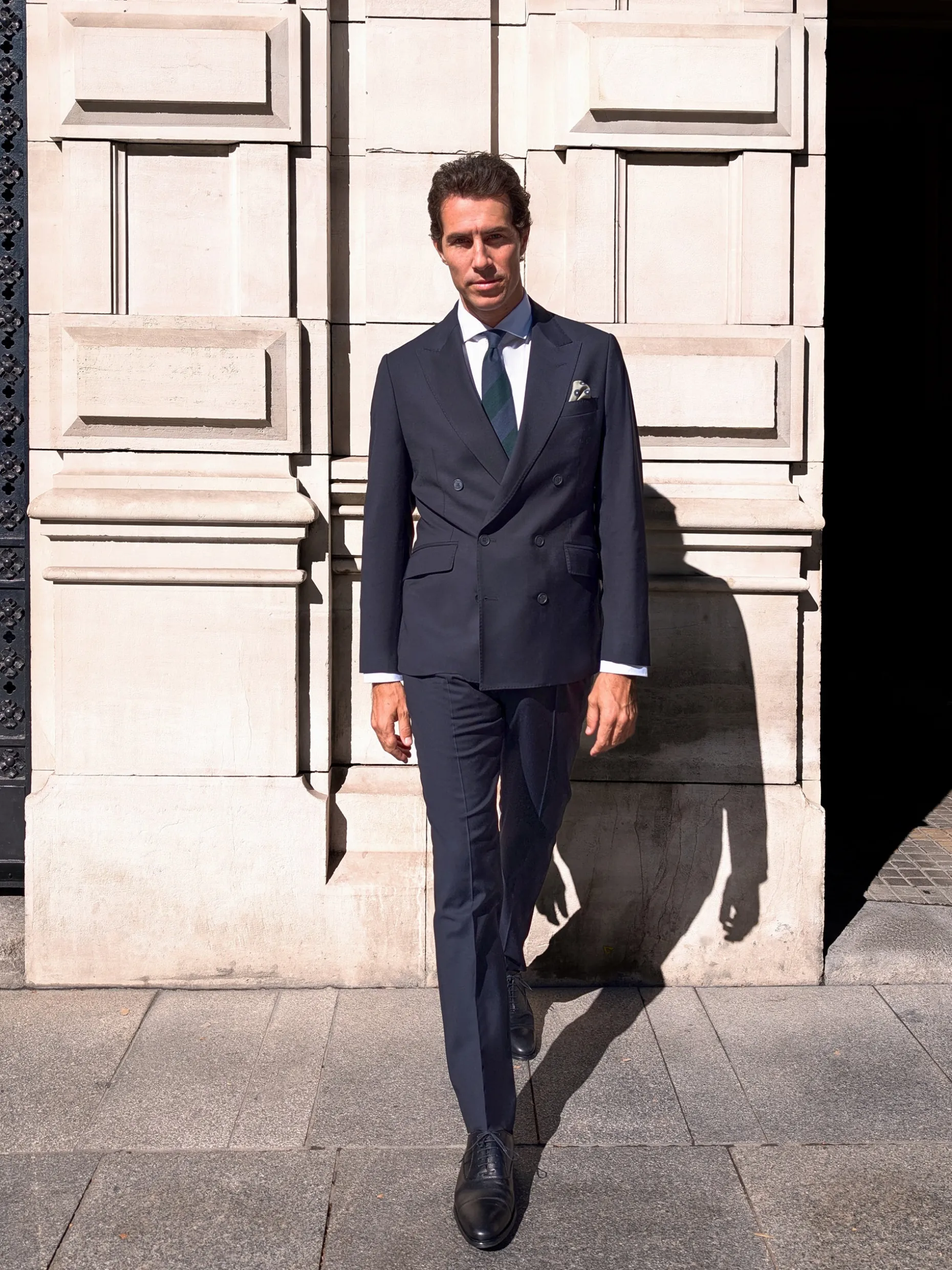 Pantalon traje cruzado stretch navy