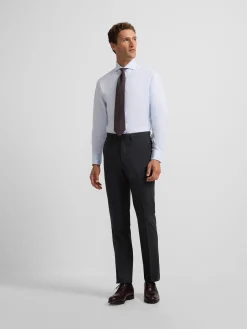 Pantalon traje natural stretch gris
