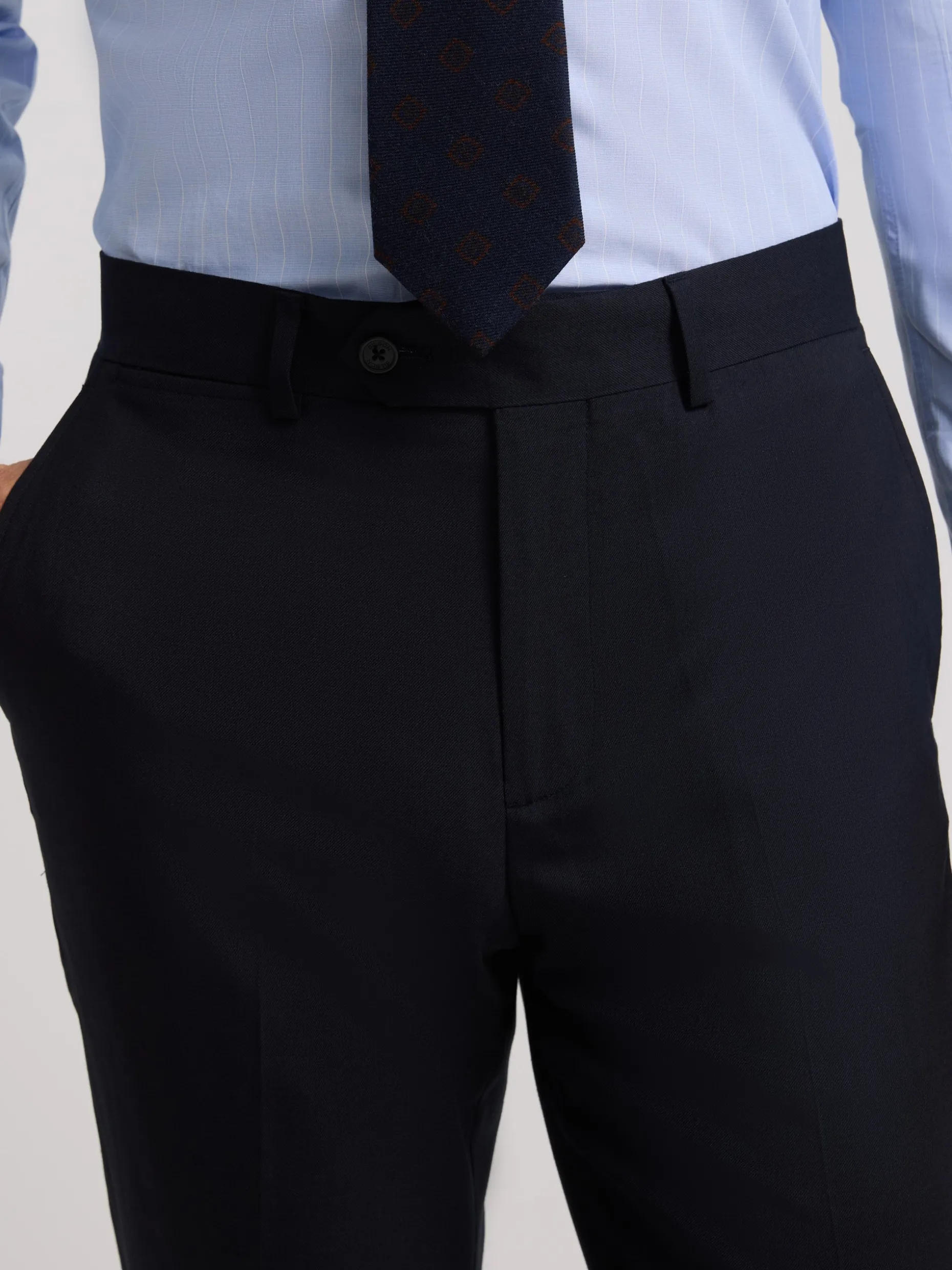Pantalon traje natural stretch azul claro