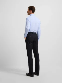 Pantalon traje natural stretch azul claro