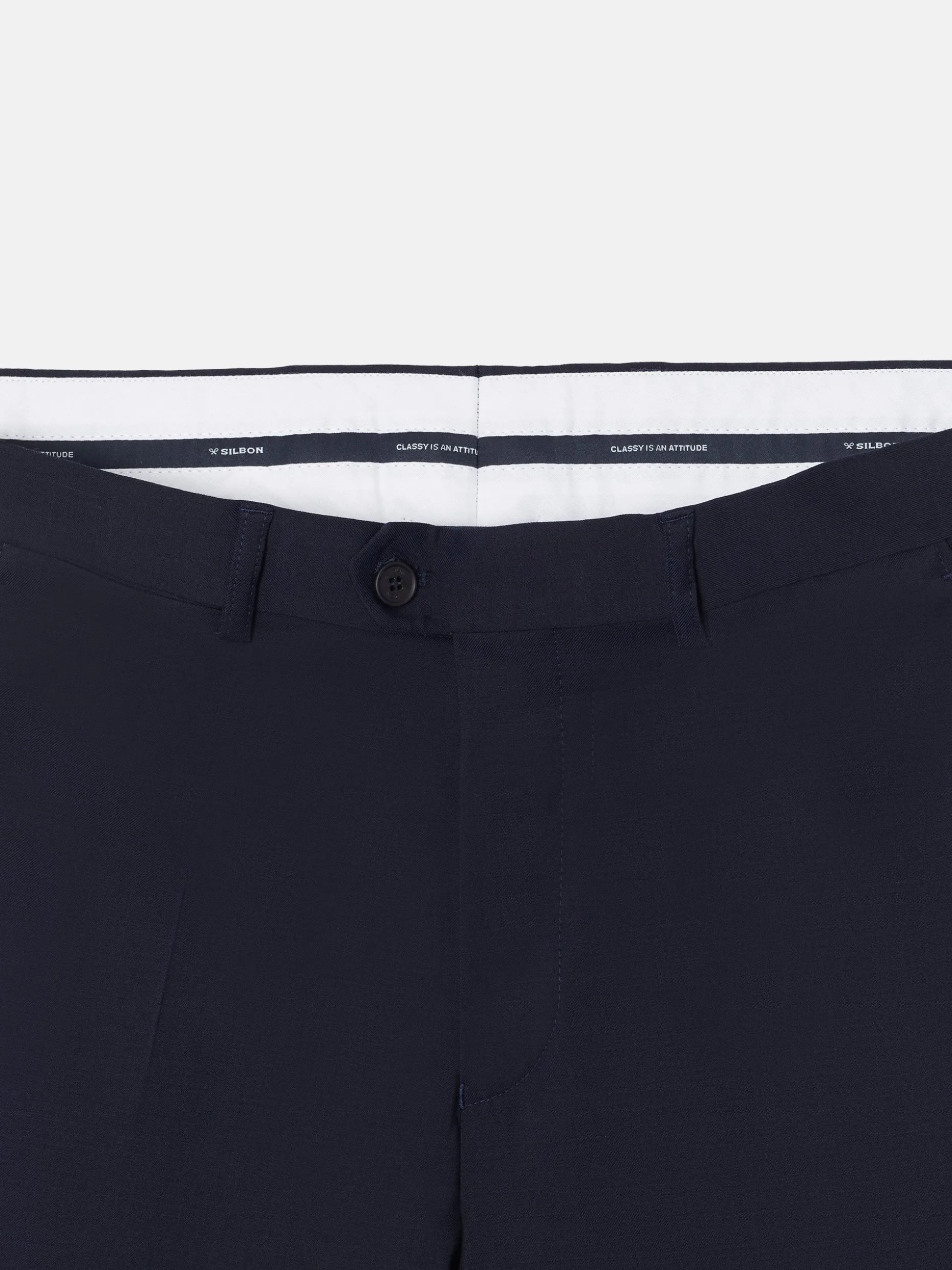 Pantalon traje natural stretch azul claro