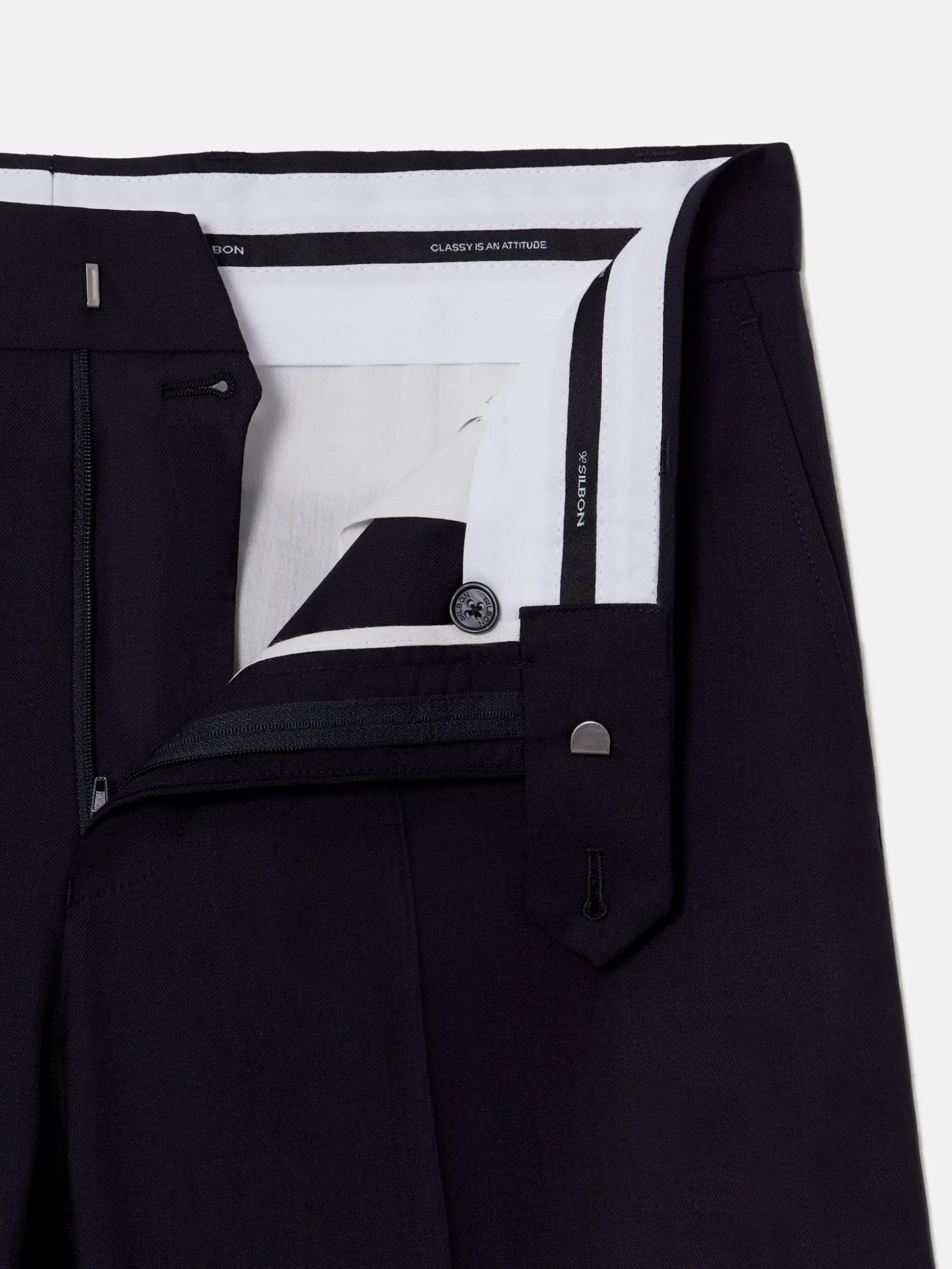 Pantalon traje natural stretch dark navy