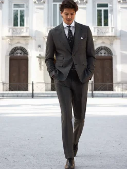 Pantalon traje pata de gallo gris