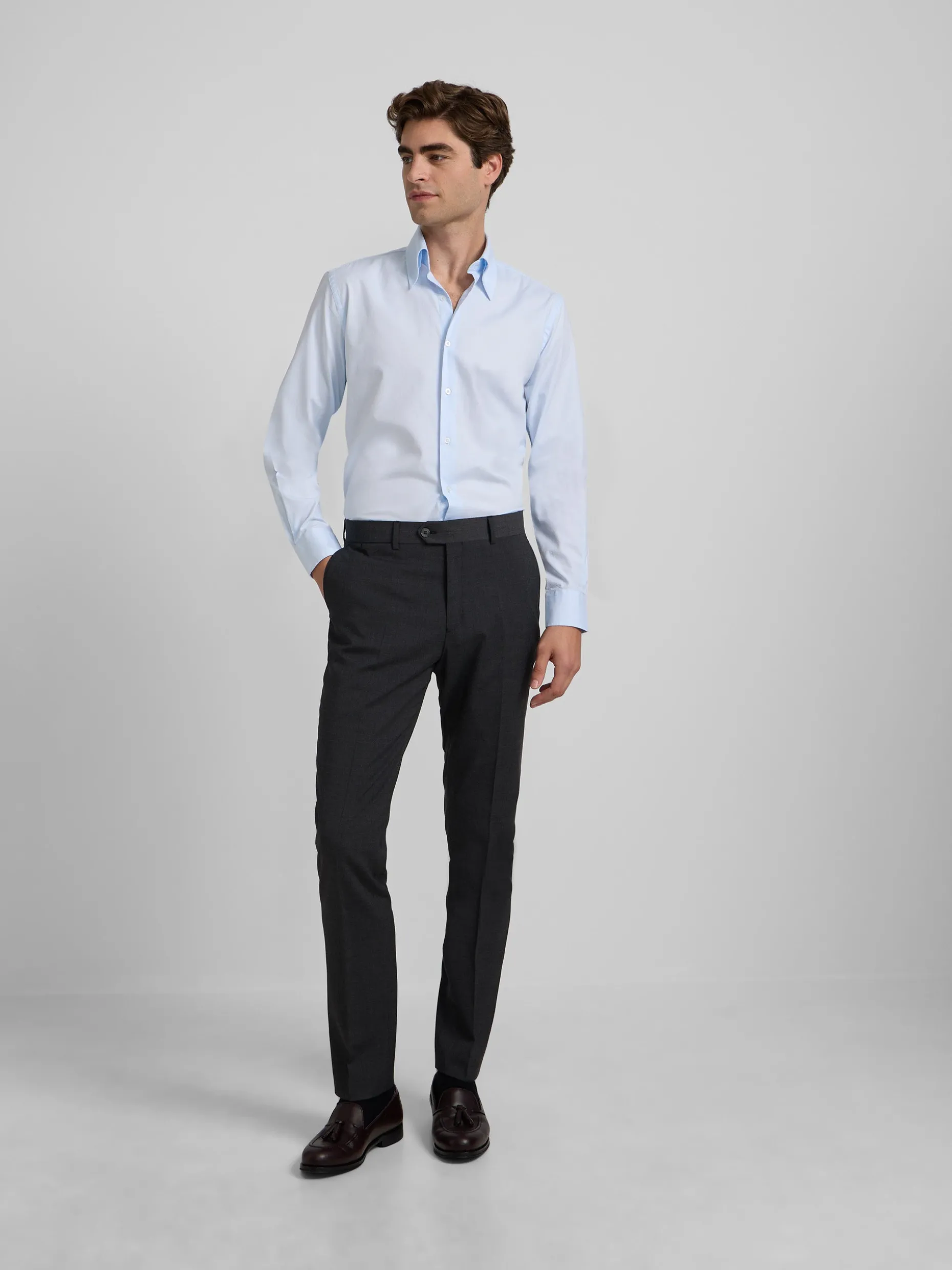 Pantalon vestir classic gris marengo