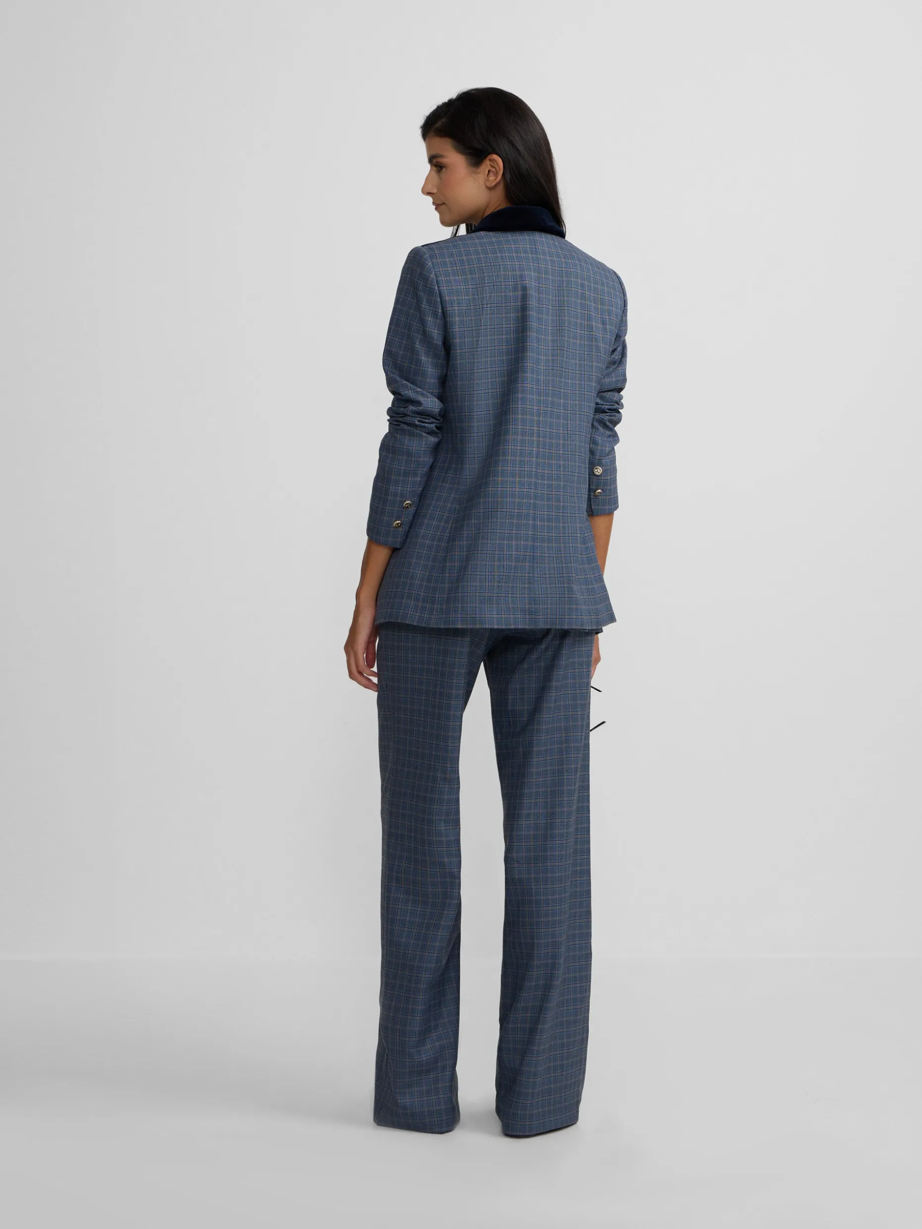 Pantalon vestir cuadros azules