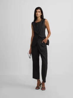 Pantalon vestir cuadros grises y burdeos
