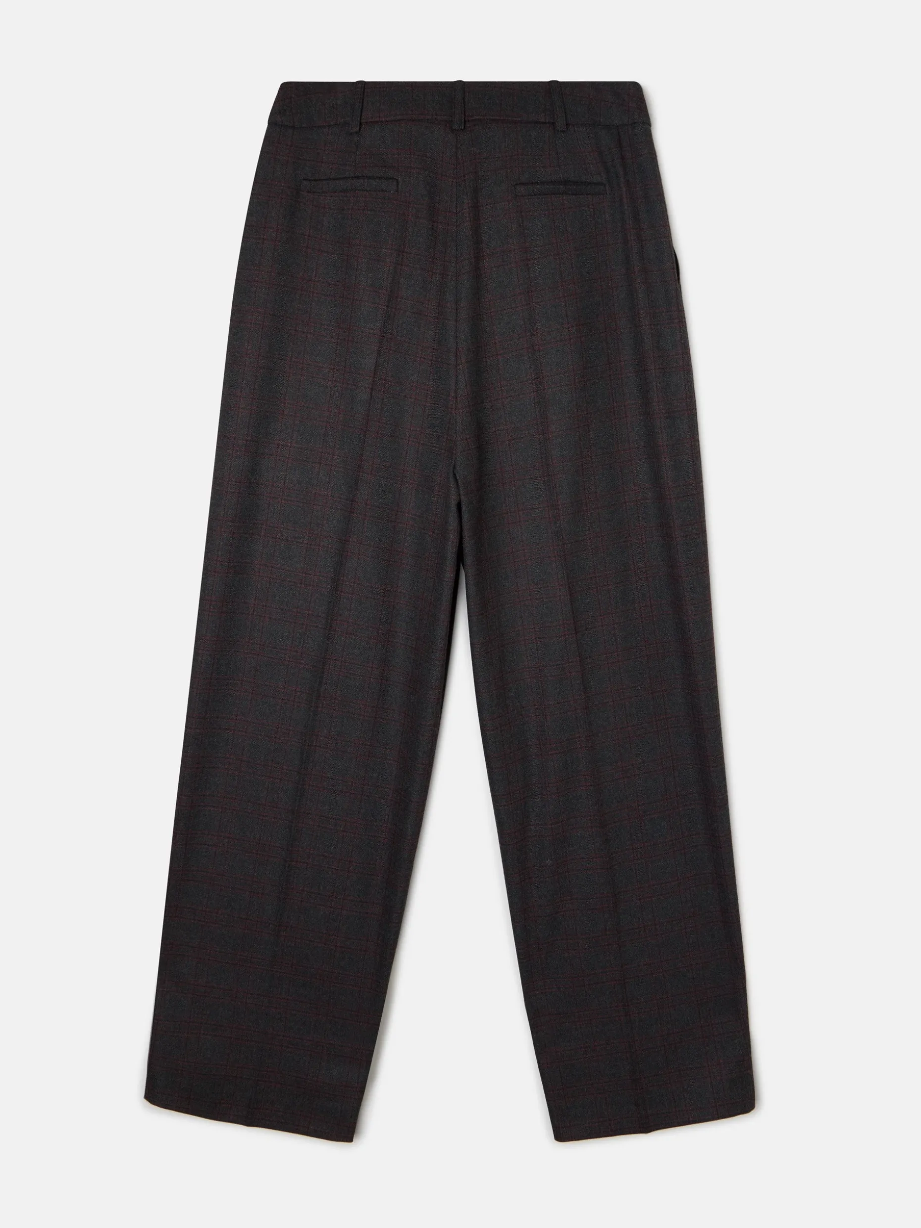 Pantalon vestir cuadros grises y burdeos