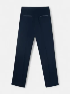 Pantalon vestir detalles saten marino