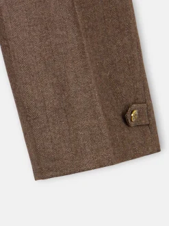 Pantalon vestir detalles espiga marron