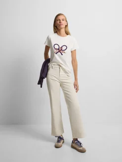 Pantalon woman culotte bolsillos crudo