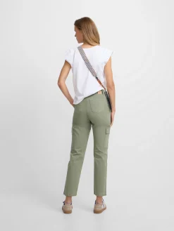 Pantalon woman denim cargo khaki