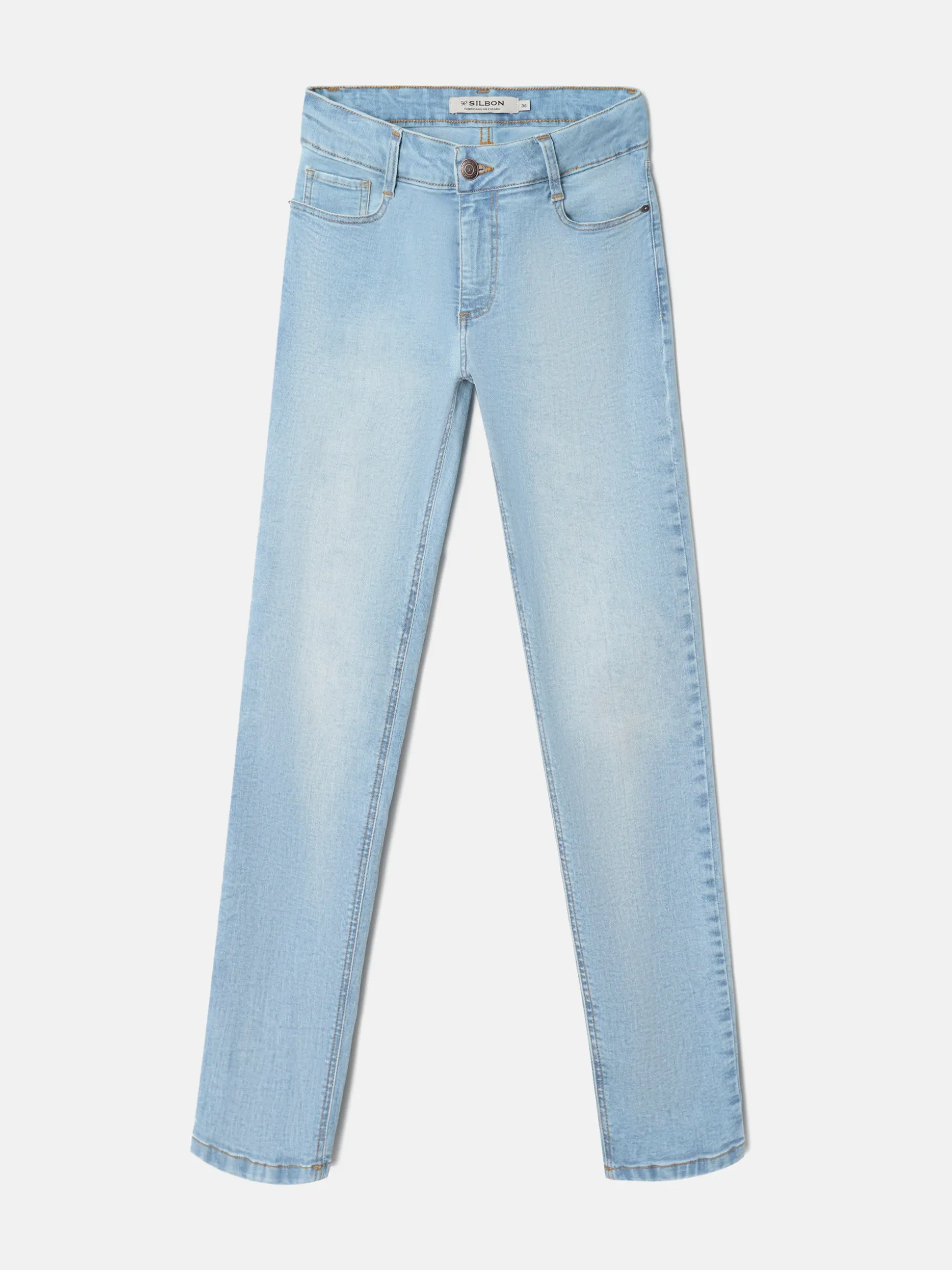 Pantalon woman slim fit denim claro