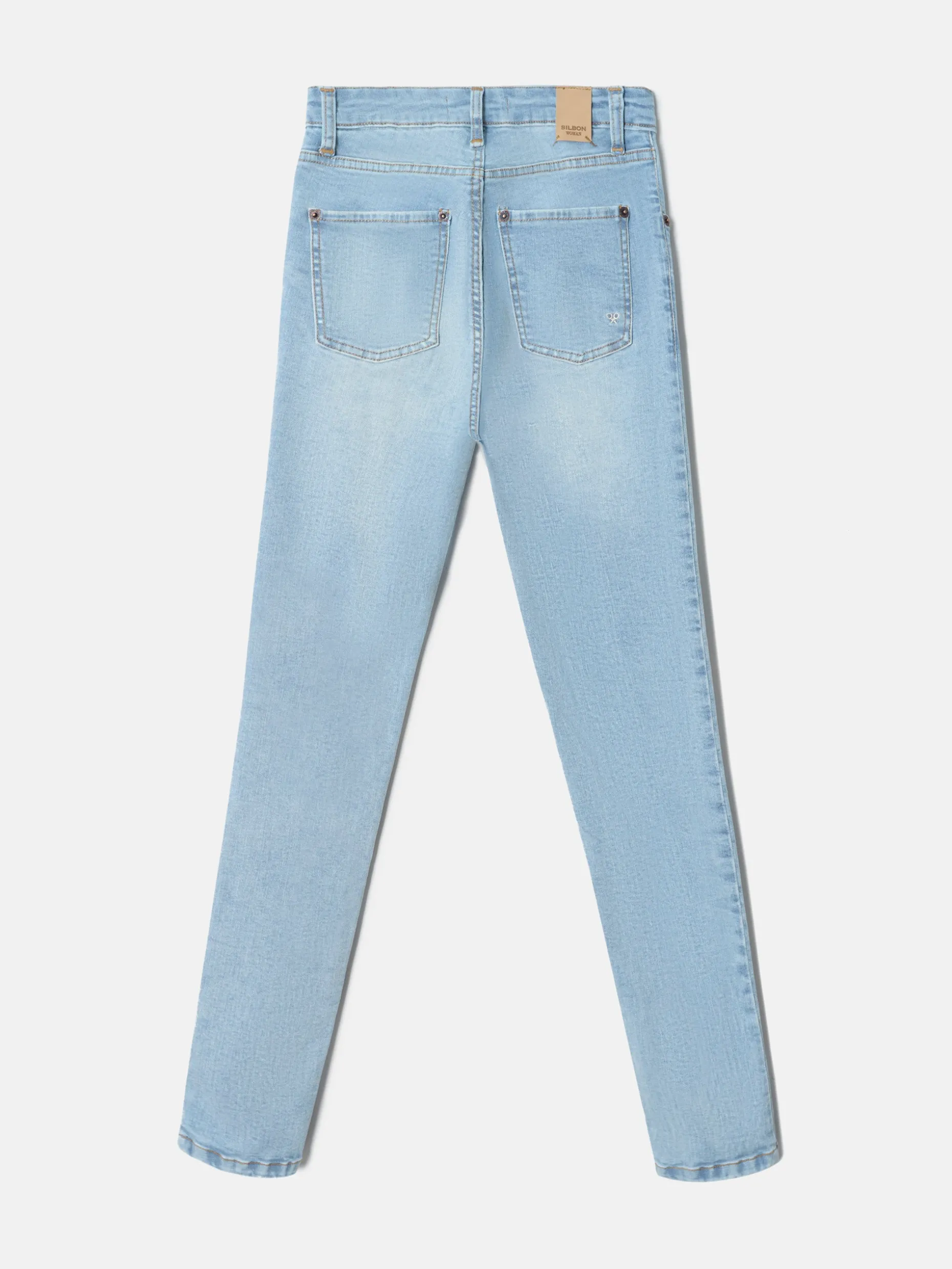 Pantalon woman slim fit denim claro