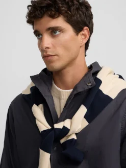 Parka casual azul marino
