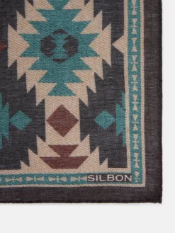 Pañuelo estampado etnico marron