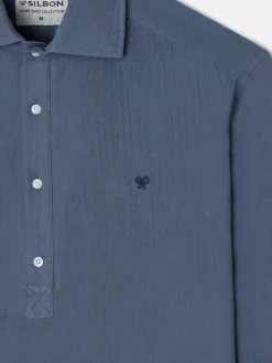 Polera minilogo comfort azul indigo