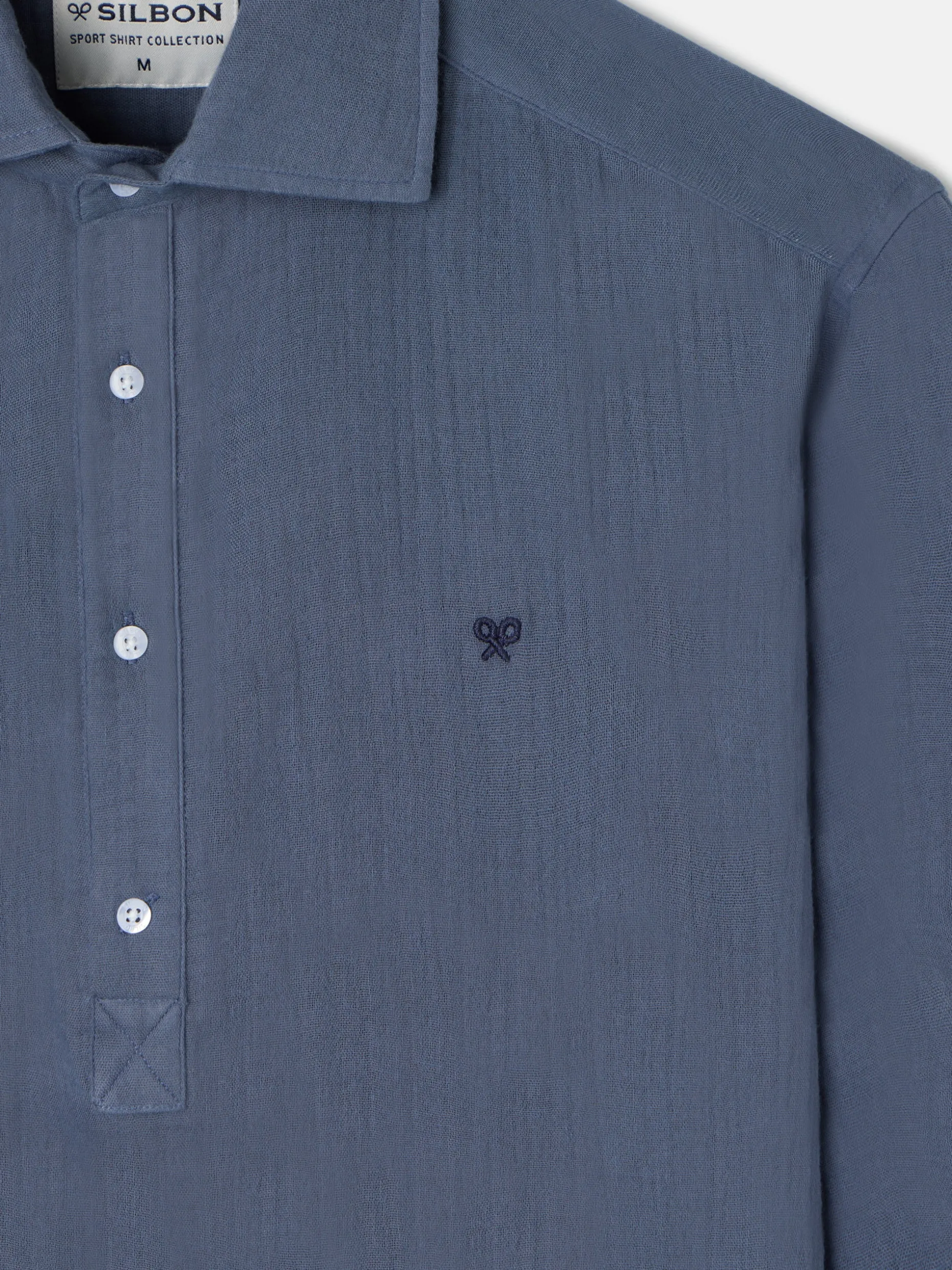Polera minilogo comfort azul indigo