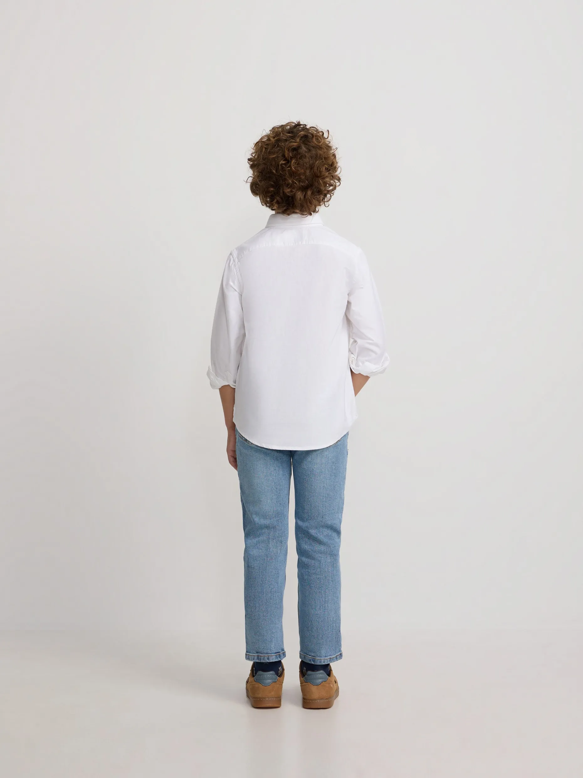 Polera sport kids clasica oxford blanca