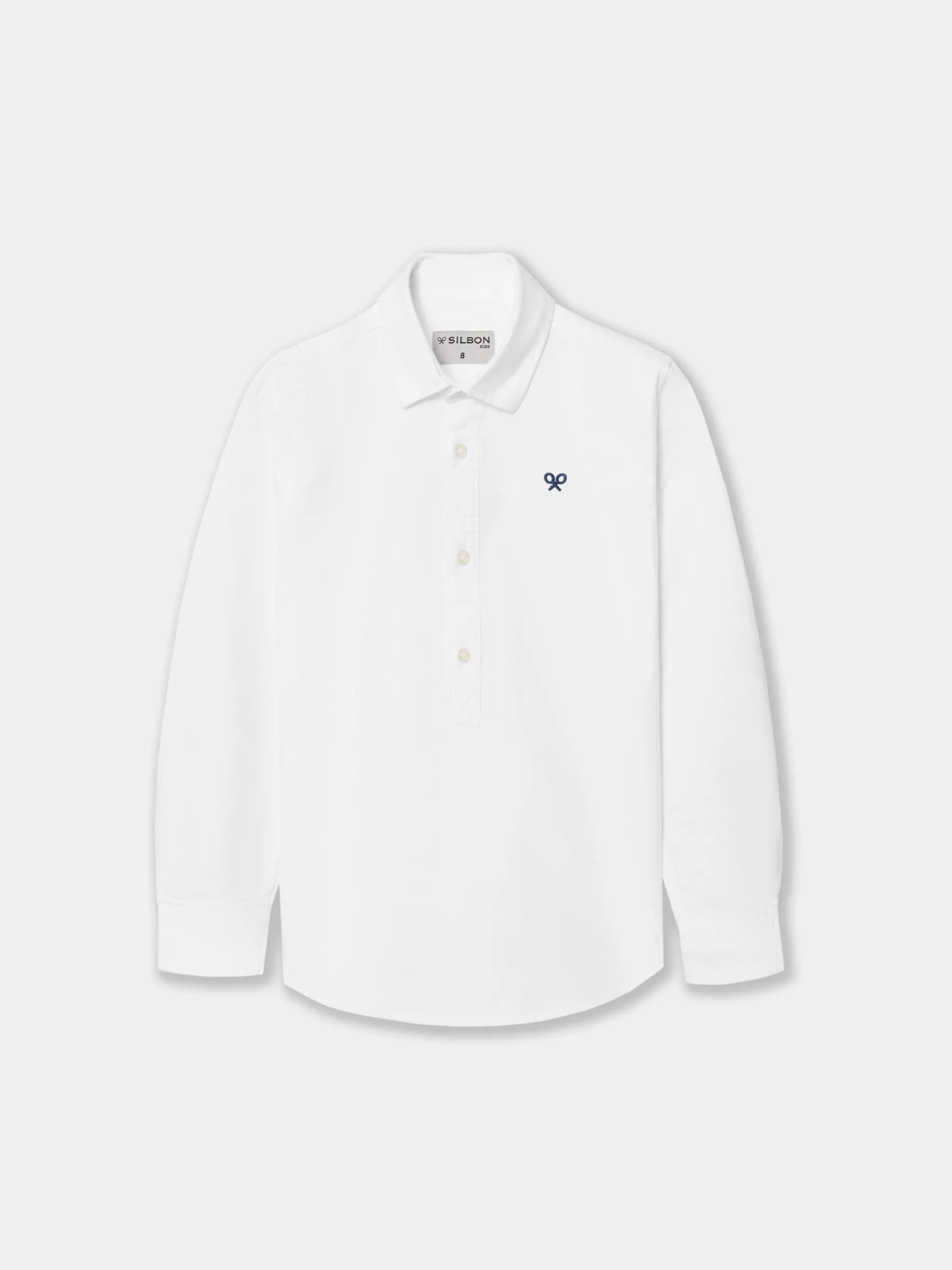 Polera sport kids clasica oxford blanca