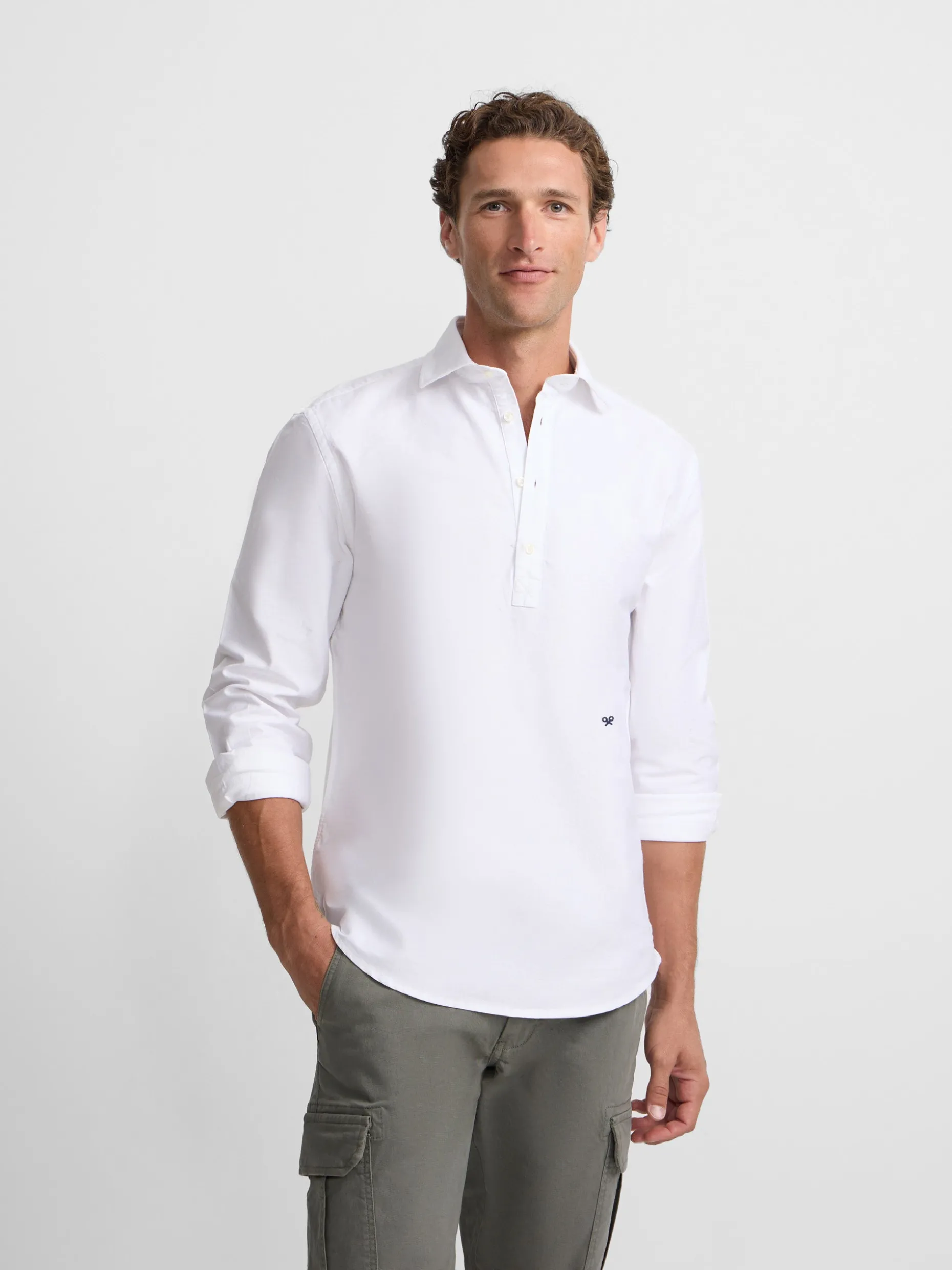 Polera sport oxford blanca