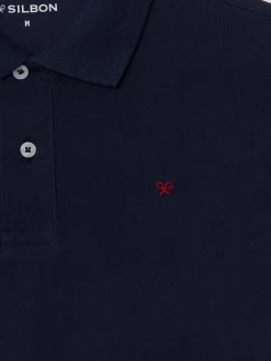 Polo clasico liso azul marino