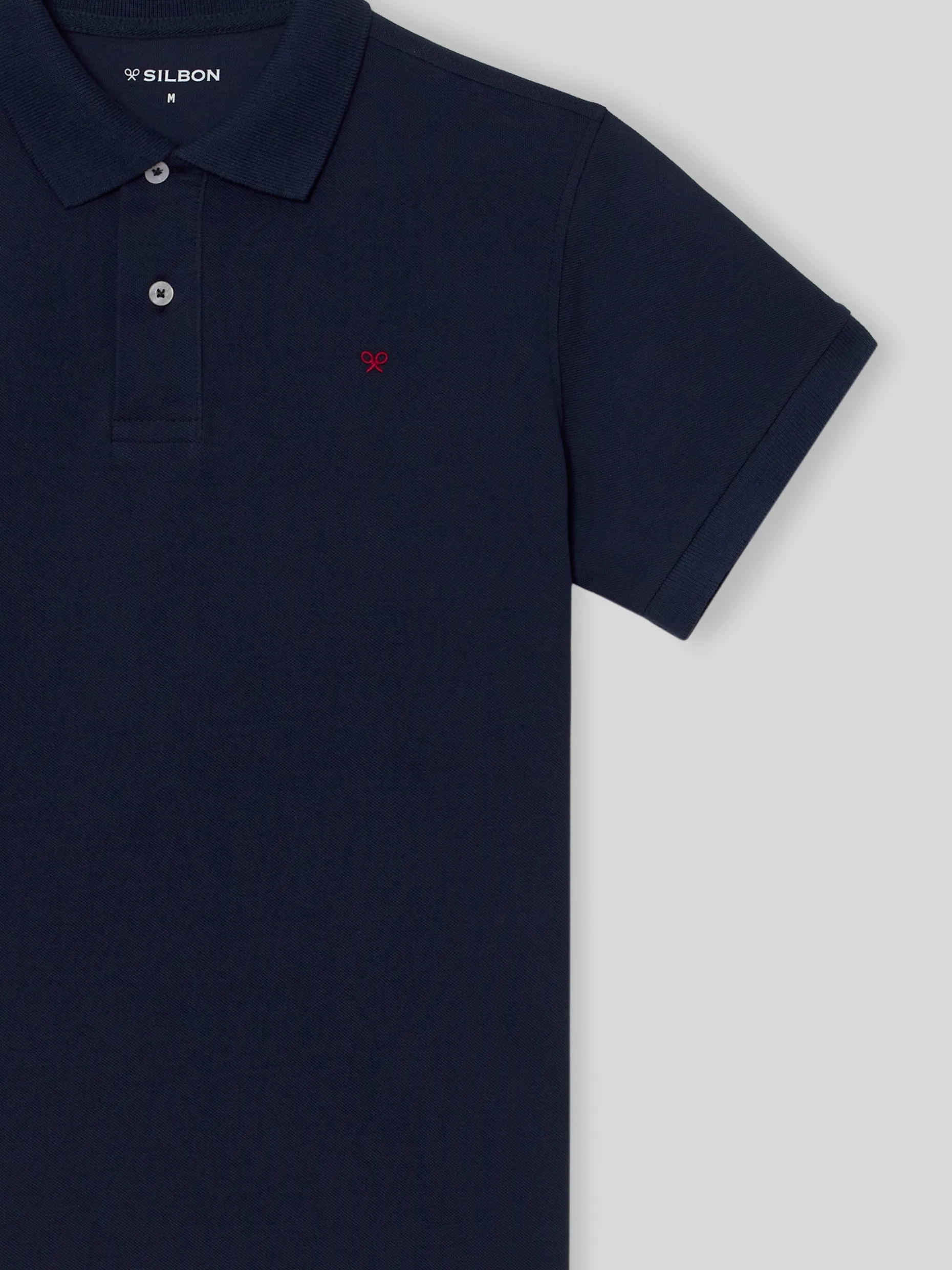 Polo clasico liso azul marino