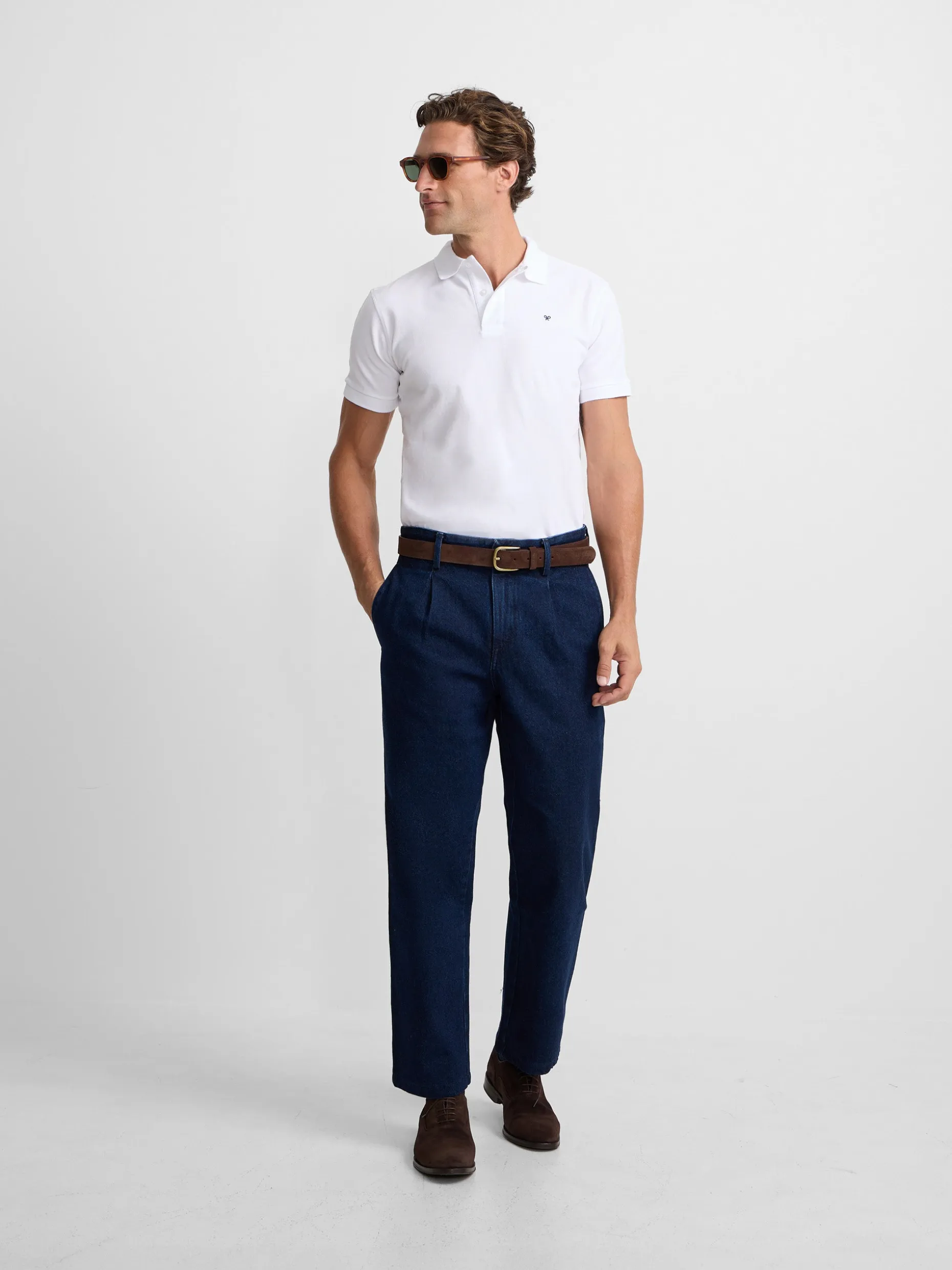 Polo clasico liso blanco