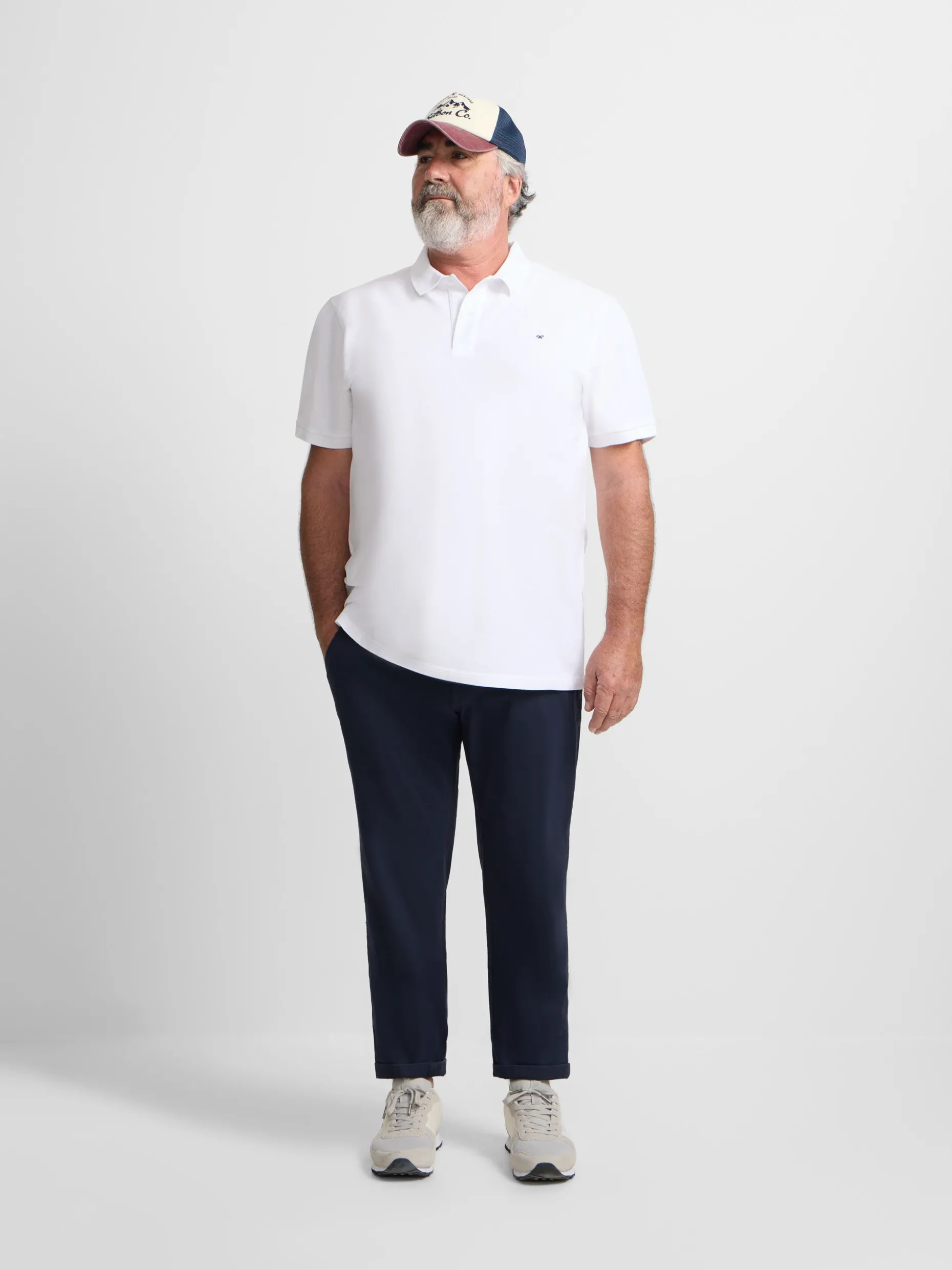 Polo clasico liso blanco