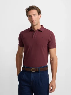 Polo clasico liso burdeos