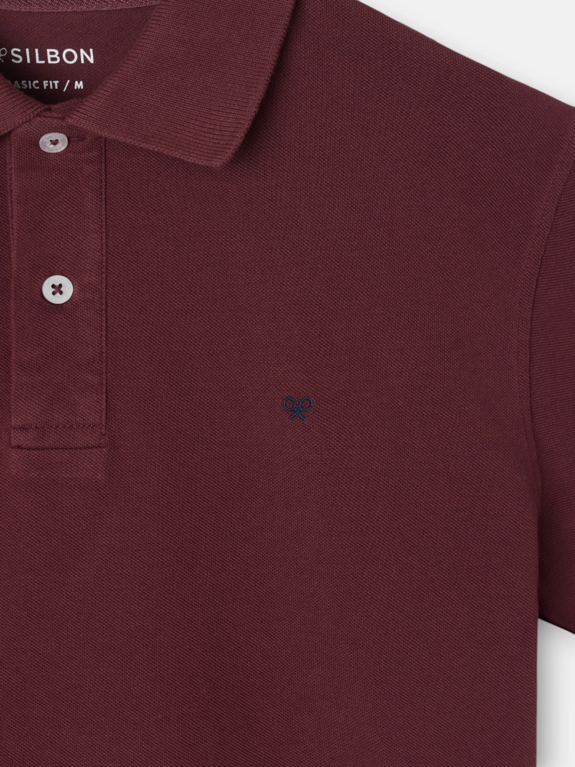 Polo clasico liso burdeos