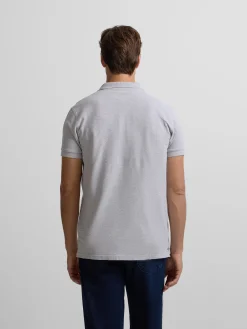 Polo clasico liso gris claro