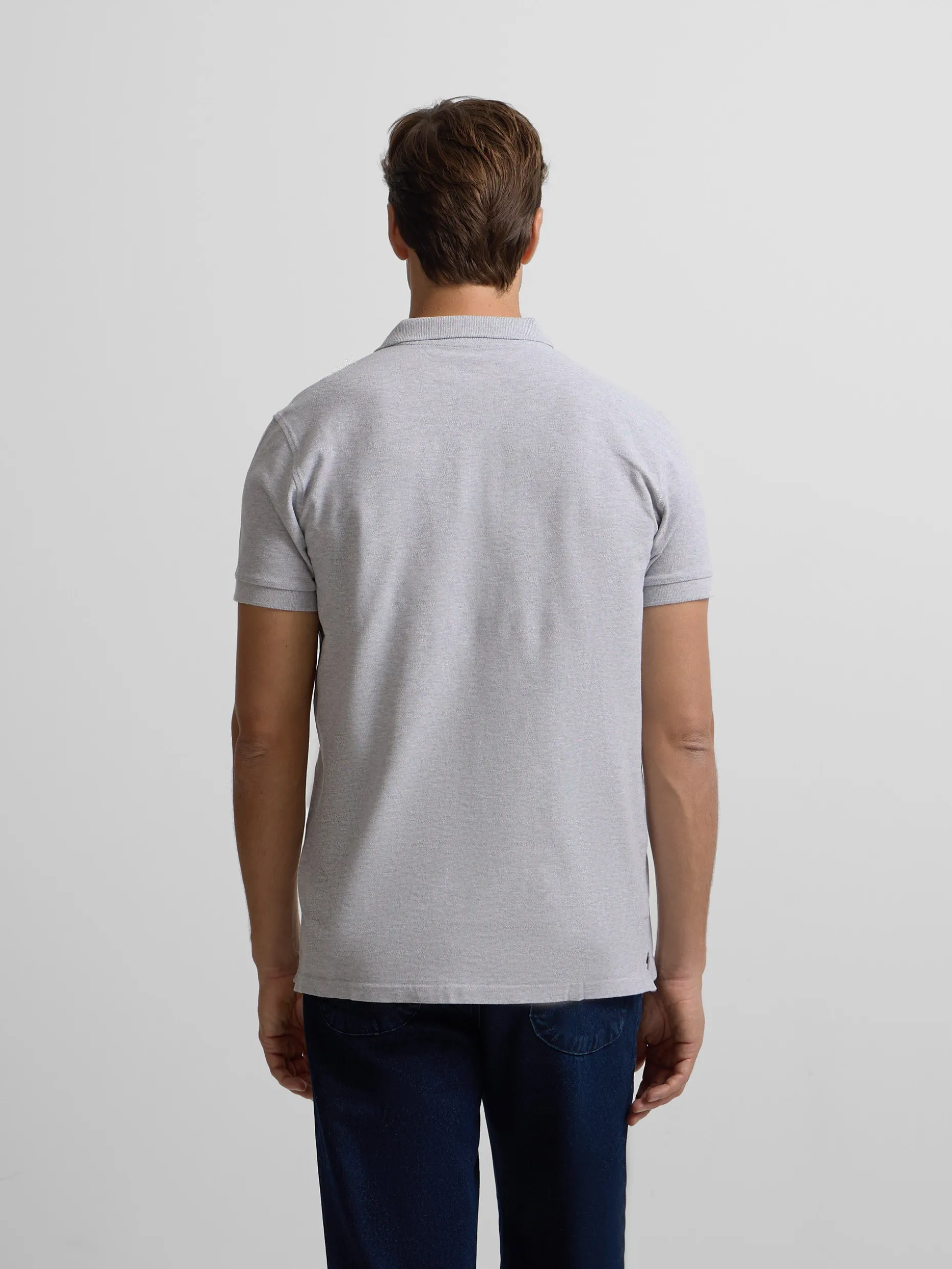 Polo clasico liso gris claro