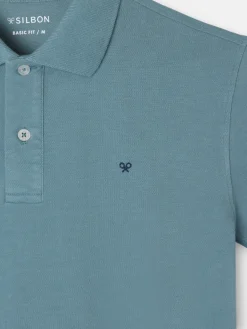 Polo clasico liso petroleo