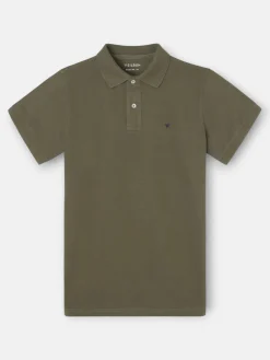 Polo clasico liso verde oscuro