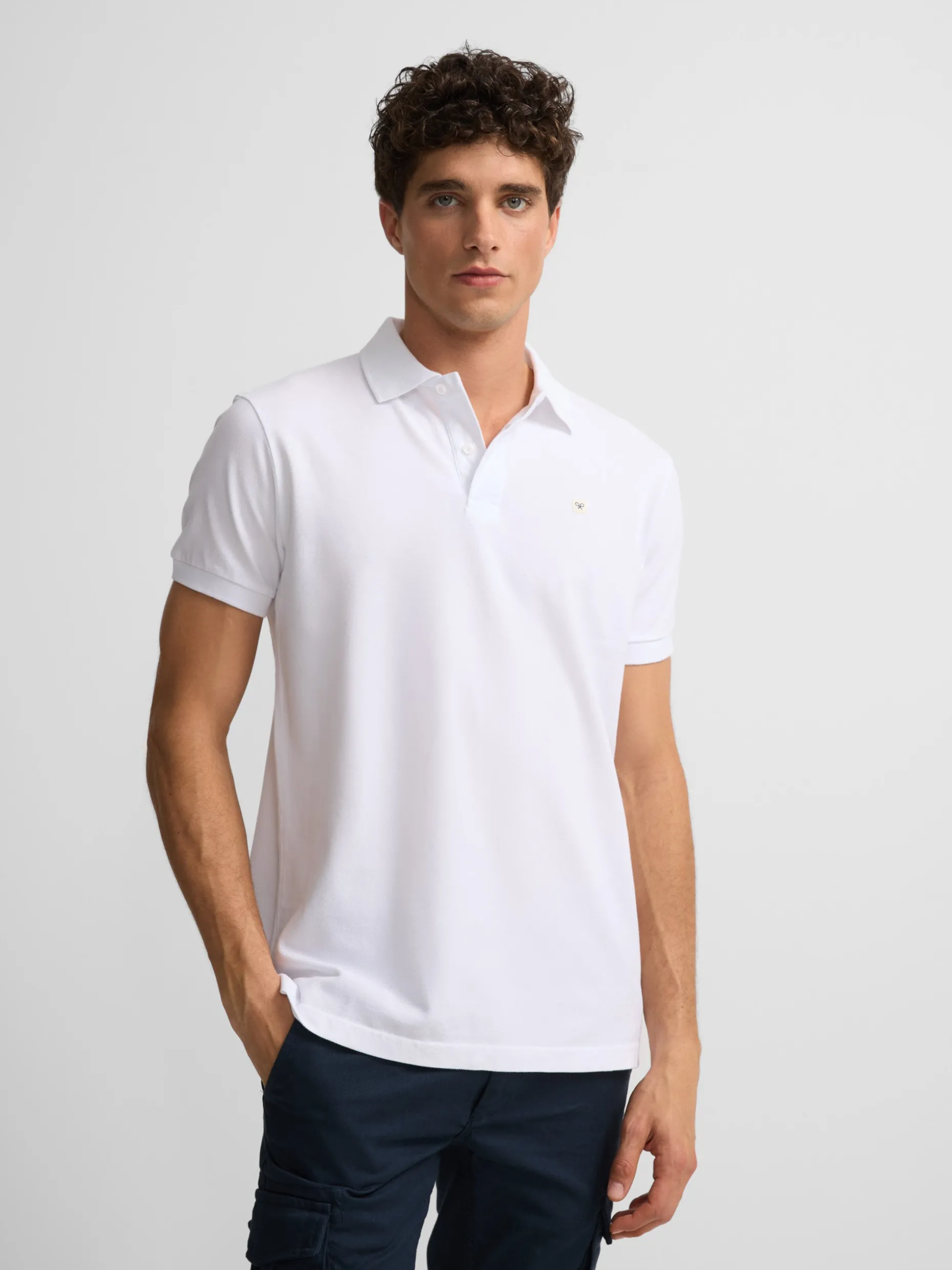 Polo clasico miniparche blanco