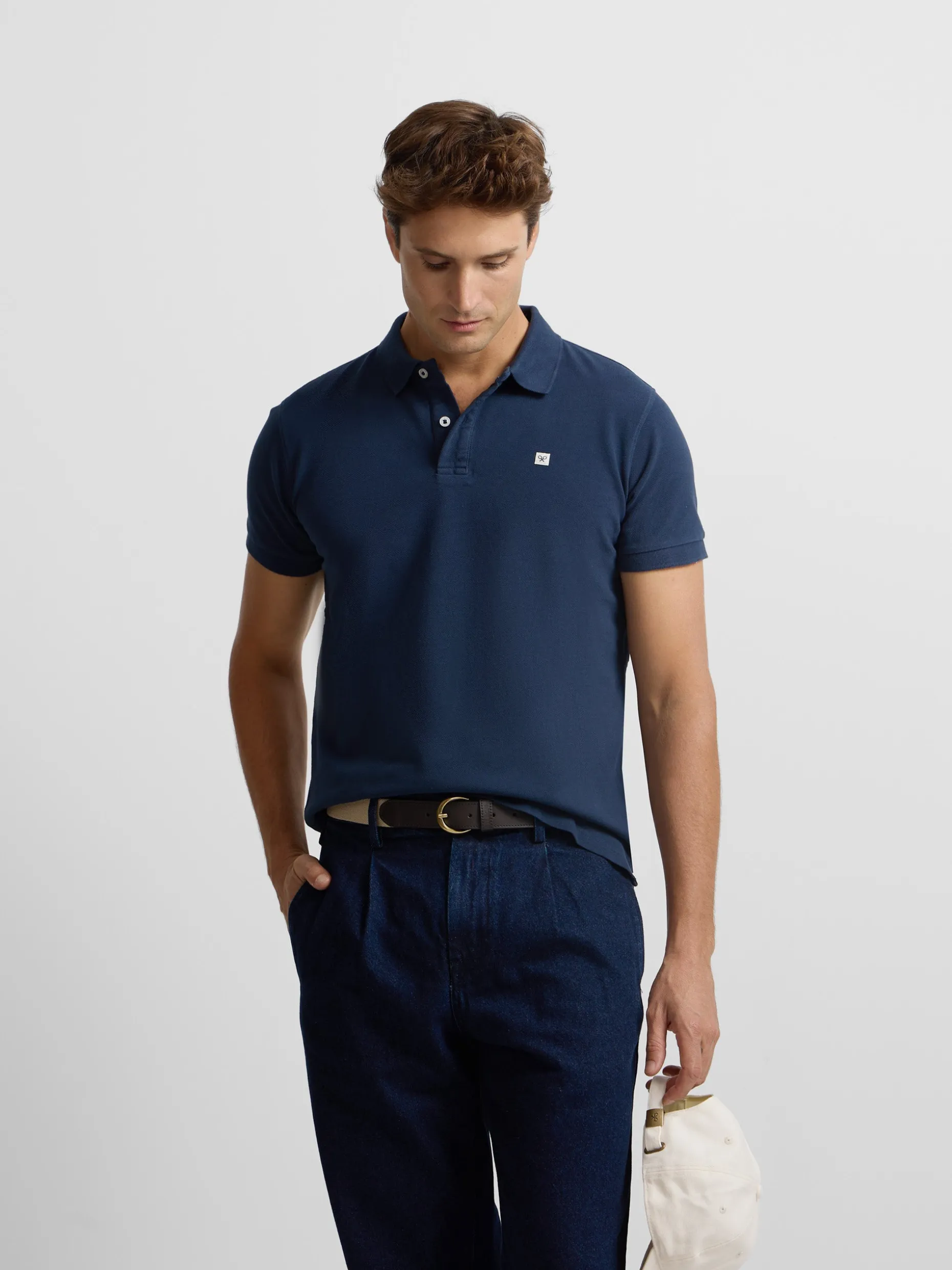 Polo clasico miniparche marino